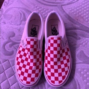 Red checkered vans! (NEVER USED)